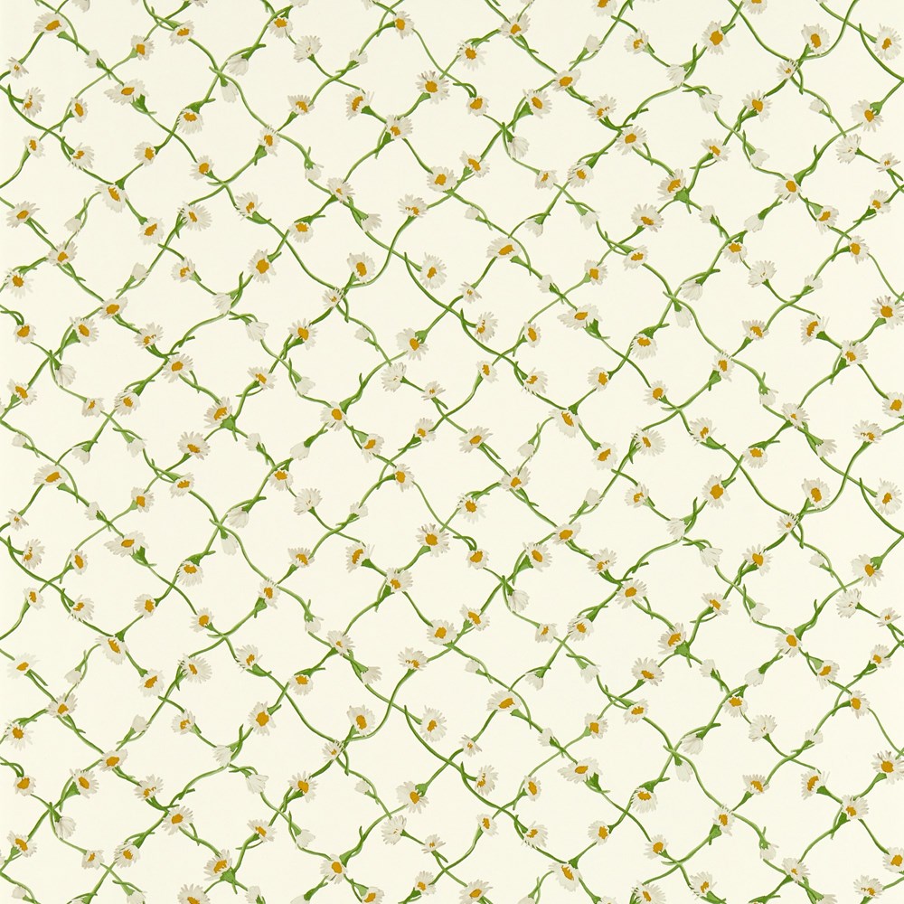 Daisy Trellis Wallpaper 113043 by Harlequin X Sophie Robinson in Emerald Pearl